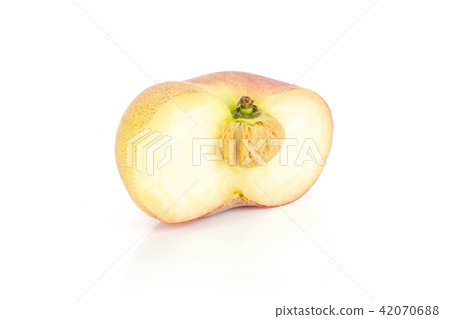 Fresh raw saturn peach isolated on white Fresh raw saturn peach isolated on white 42070688