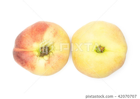 Fresh raw saturn peach isolated on white Fresh raw saturn peach isolated on white 42070707