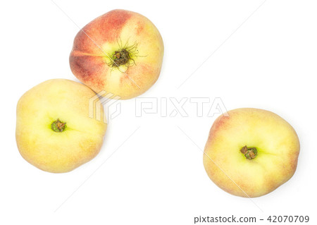 Fresh raw saturn peach isolated on white Fresh raw saturn peach isolated on white 42070709