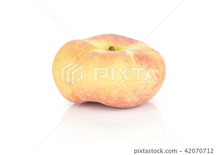 Fresh raw saturn peach isolated on white Fresh raw saturn peach isolated on white 42070712