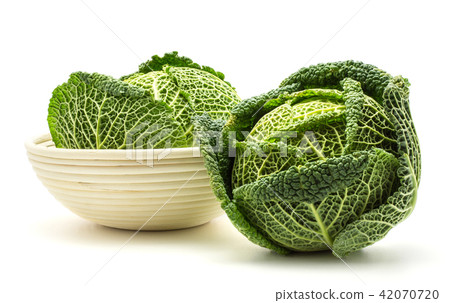 Fresh Savoy Cabbage isolated on white 42070720