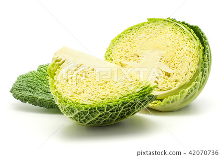 Fresh Savoy Cabbage isolated on white Fresh Savoy Cabbage isolated on white 42070736