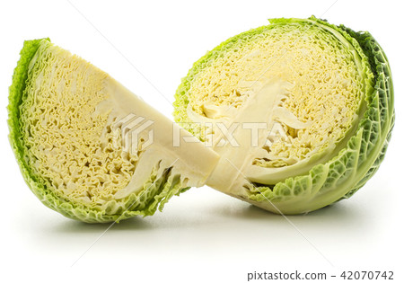Fresh Savoy Cabbage isolated on white Fresh Savoy Cabbage isolated on white 42070742