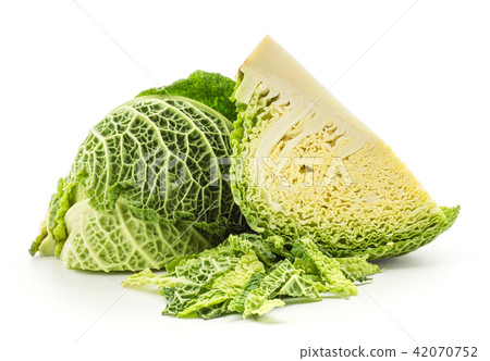 Fresh Savoy Cabbage isolated on white 42070752