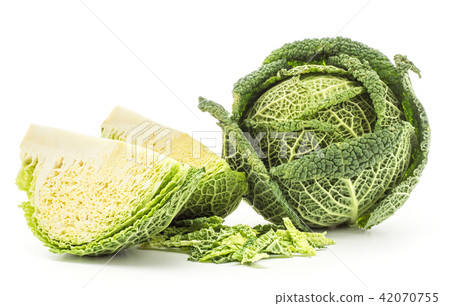 Fresh Savoy Cabbage isolated on white 42070755