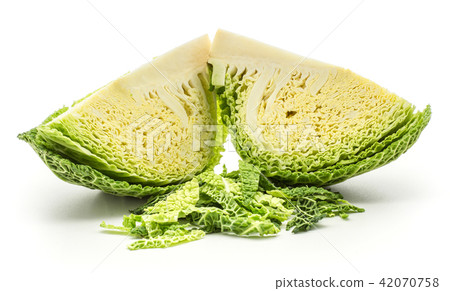 Fresh Savoy Cabbage isolated on white 42070758