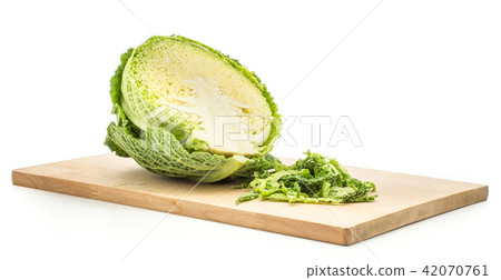 Fresh Savoy Cabbage isolated on white 42070761