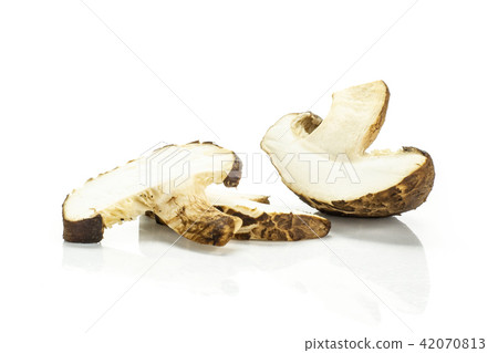 Fresh raw shitake mushroom isolated on white 42070813