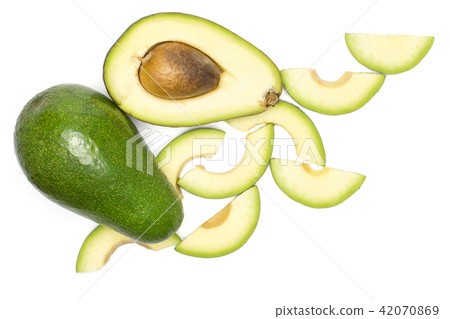 fresh Raw smooth avocado isolated on white 42070869