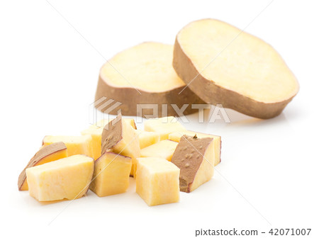Fresh raw sweet potato isolated on white Fresh raw sweet potato isolated on white 42071007