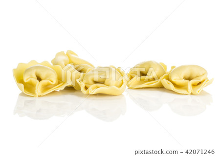 Fresh Raw tortellini pasta isolated on white Fresh Raw tortellini pasta isolated on white 42071246