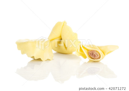 Fresh Raw tortellini pasta isolated on white 42071272