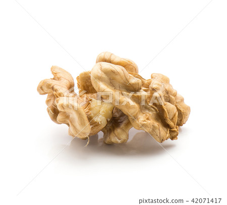 Raw walnut isolated on white Raw walnut isolated on white 42071417