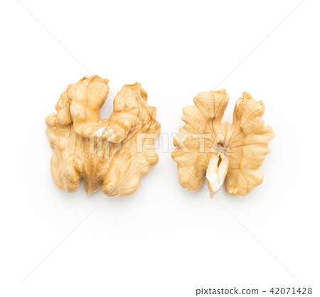 Raw walnut isolated on white Raw walnut isolated on white 42071428