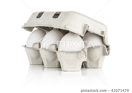 Fresh raw white eggs isolated on white 42071479