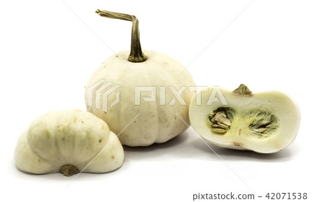 White pumpkin isolated on white White pumpkin isolated on white 42071538