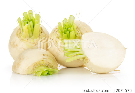 Fresh white radish isolated on white Fresh white radish isolated on white 42071576