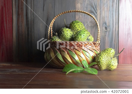 Soursop in basket or Prickly Custard Apple or Anno Soursop in basket or Prickly Custard Apple or Anno 42072001