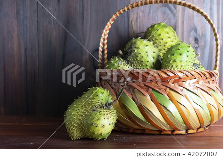 Soursop in basket or Prickly Custard Apple or Anno Soursop in basket or Prickly Custard Apple or Anno 42072002