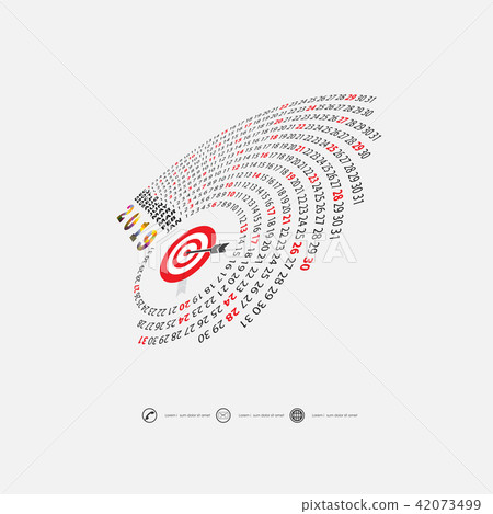 2019 Calendar Template.Spiral calendar. 2019 Calendar Template.Spiral calendar. 42073499