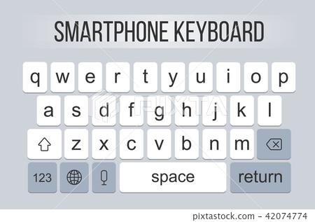 Creative vector illustration of modern mobile phone keyboard of alphabet buttons isolated on Creative vector illustration of modern mobile phone keyboard of alphabet buttons isolated on 42074774