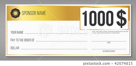Creative vector illustration of payment event winning check isolated on background. Art design empty Creative vector illustration of payment event winning check isolated on background. Art design empty 42074815