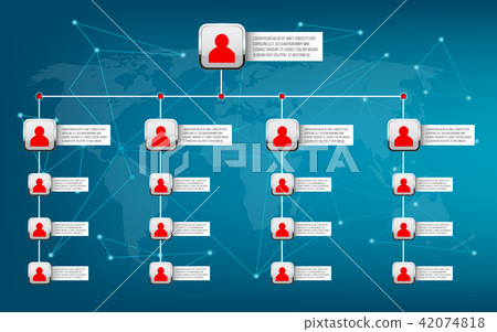 Creative vector modern style illustration corporate organizational chart slide of isolated on Creative vector modern style illustration corporate organizational chart slide of isolated on 42074818