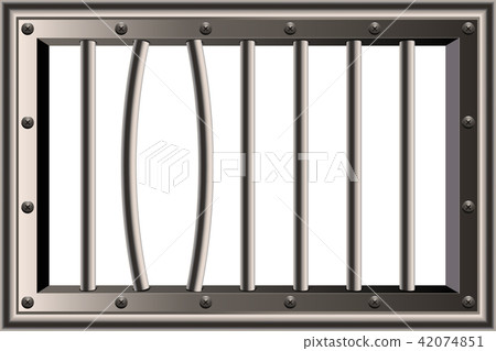 Creative vector illustration of metal realistic detailed prison bars window isolated on transparent Creative vector illustration of metal realistic detailed prison bars window isolated on transparent 42074851