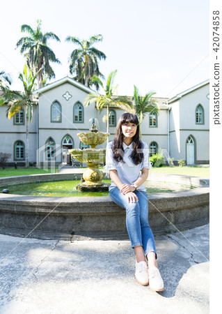 Asia Taiwan Tainan Theological Seminary Tourist Attractions Sightseeing School Campus College Corridor Fountain Sink Girl Female Woman Portrait Portrait 42074858