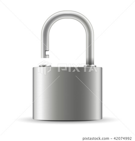 Creative vector illustration of realistic closed padlock for protection privacy isolated on 42074992