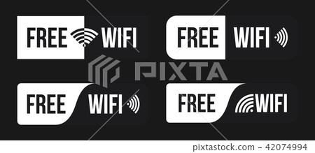 Creative vector illustration of free wifi icon symbol set isolated on transparent background. Art 42074994