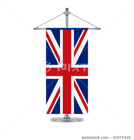 English flag on the cross metallic pole, vector 42075426