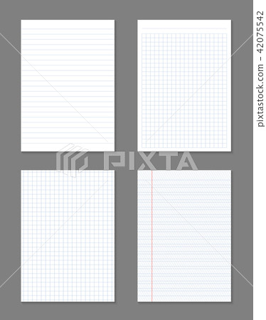 Creative vector illustration of realistic square, lined paper blank sheets set isolated on Creative vector illustration of realistic square, lined paper blank sheets set isolated on 42075542