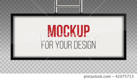 Creative vector illustration of street sign hanging mounted illuminated lightbox isolated on Creative vector illustration of street sign hanging mounted illuminated lightbox isolated on 42075713