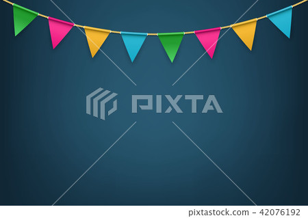 Creative vector illustration of realistic flag, buntings garland with shadow isolated on transparent Creative vector illustration of realistic flag, buntings garland with shadow isolated on transparent 42076192