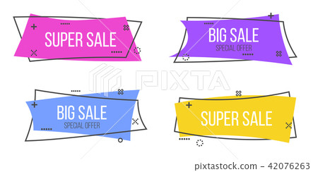 Creative vector illustration of promotion ribbon banner isolated on transparent background. Art Creative vector illustration of promotion ribbon banner isolated on transparent background. Art 42076263