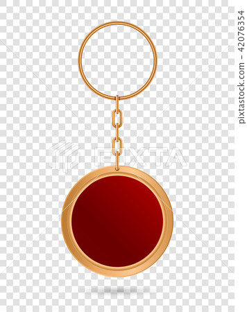 Creative vector illustration of metal keychains for key set isolated on transparent background. Art 42076354