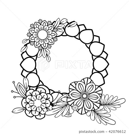 Flowers decorative frame Flowers decorative frame 42076612