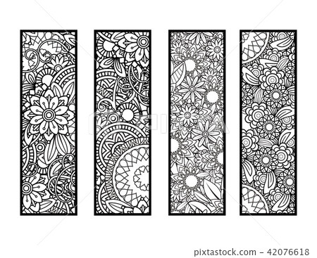Coloring bookmarks set 42076618