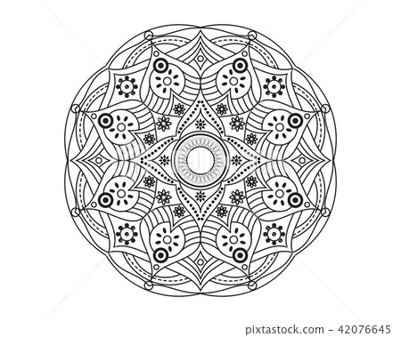 Mandala Ornament Vector Illustration - Stock Illustration [42076645 ...