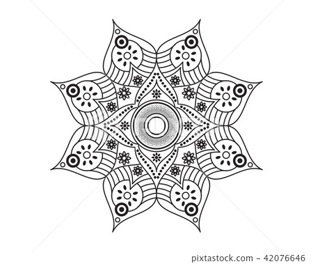Mandala Ornament Vector Illustration - Stock Illustration [42076646 ...