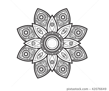 Mandala Ornament Vector Illustration - Stock Illustration [42076649 ...