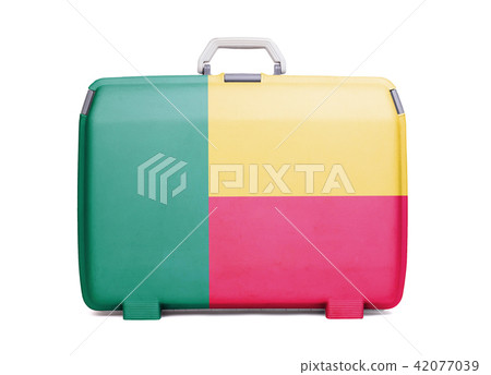 Used plastic suitcase with stains and scratches Used plastic suitcase with stains and scratches 42077039