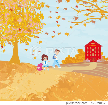 happy kids go to school 42079037