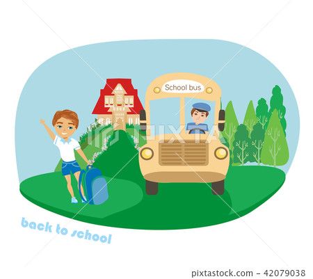 Happy boy go to school Happy boy go to school 42079038