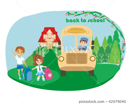 Happy kids go to school 42079040