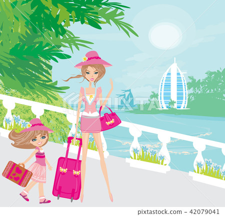 mother and daughter on vacation 42079041