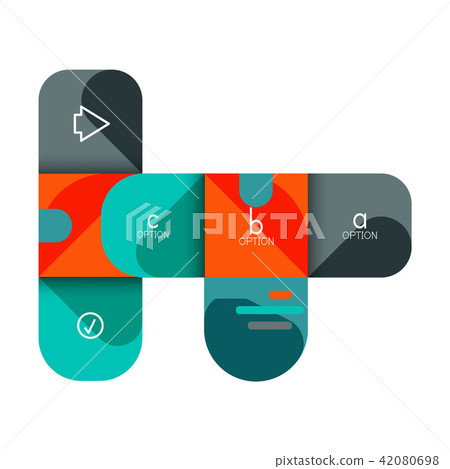 Infographics option and step by step in rounded squares, element of chart, graph, diagram with 42080698