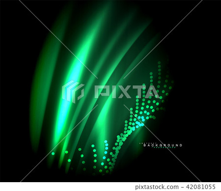 Neon glowing techno lines, hi-tech futuristic abstract background template with square shapes Neon glowing techno lines, hi-tech futuristic abstract background template with square shapes 42081055
