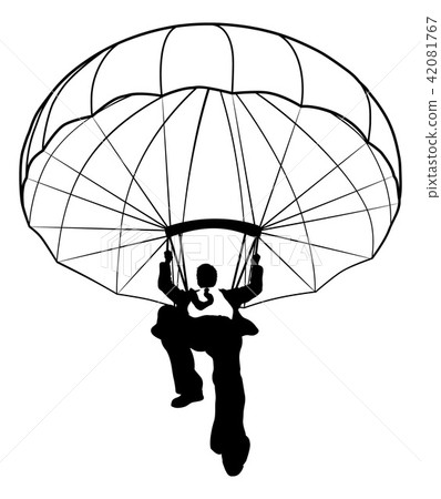 Parachute Businessman Silhouette Parachute Businessman Silhouette 42081767
